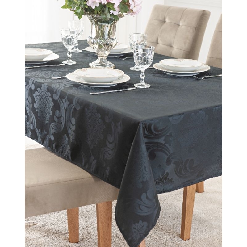 Toalha De Mesa Jacquard  Premium  Luxo Buffet 4,  6  e 8 Lugares  - Tecido Grosso Brilhante Elegante