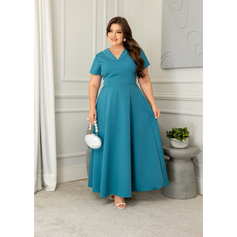 Vestido Alfaiataria Premium Midi Elegante Com Elastano Moda Evangélica – Vestido Perpétua