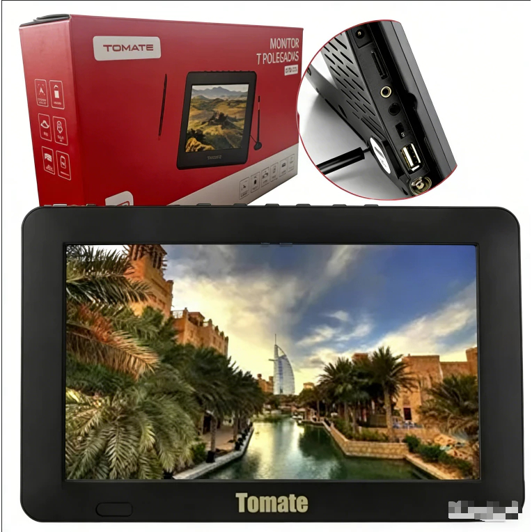 TV Portatil Digital 9" Conversor Integrado Monitor com Controle Remoto USB LED PVR SD e Bateria Recarregavel Bivolt