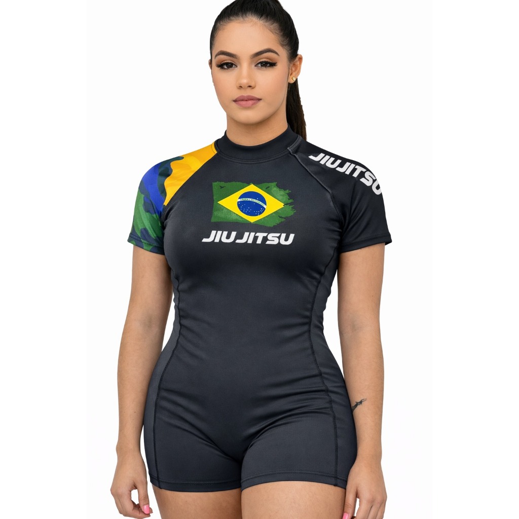 Macaquinho Feminino Rash Guard Academia Treino Compressão UV50