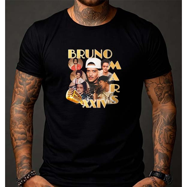 Camiseta Camisa Blusa Bruno Mars Cantor Pop Lançamento Premium 100% Algodão Maculino e Feminino