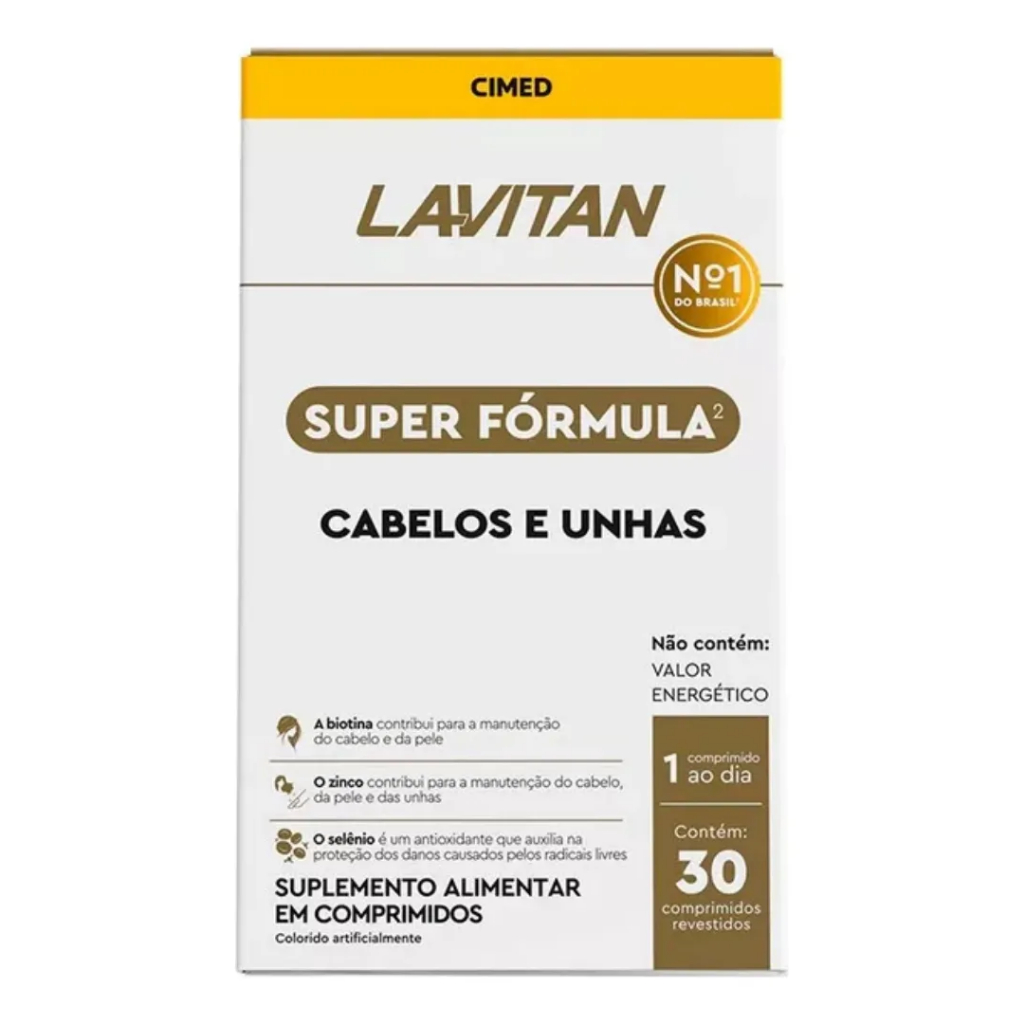 Lavitan Super Fórmula Cabelos e Unhas 30 Comprimidos Revestidos