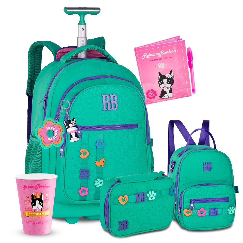 Kit Completo Mochila Oficial RB Rebecca Bonbon Coleção Feminina 2026 Escolar Estojo Box Lancheira em Oferta na Shopee