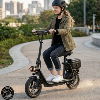 Scooter Elétrica 500W 48V com Banco, Baú Traseiro, Caixa de Som Bluetooth, LED e Freio a Disco em Oferta na Shopee