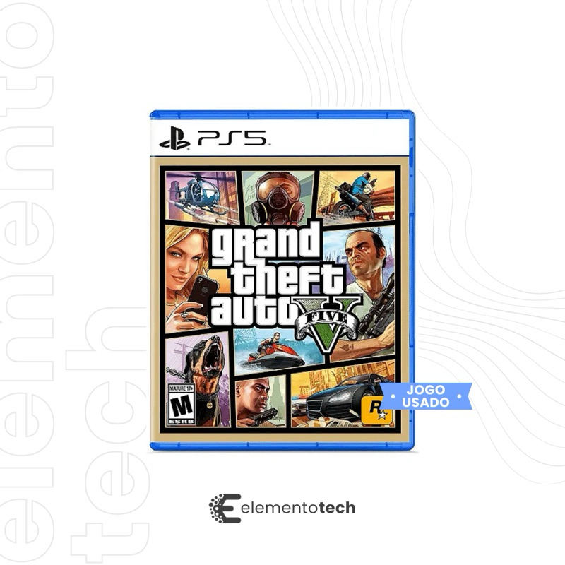 GTA V PS5 Jogo Mídia Física Original Seminovo PlayStation 5 Pronta Entrega Envio Rápido