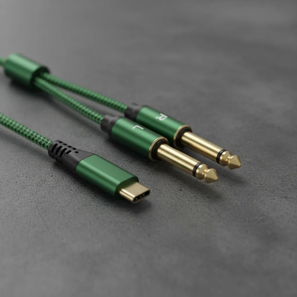 Cabo Auxiliar Áudio Tipo Usb C X P10 Duplo L R Stéreo 1m MCB-044