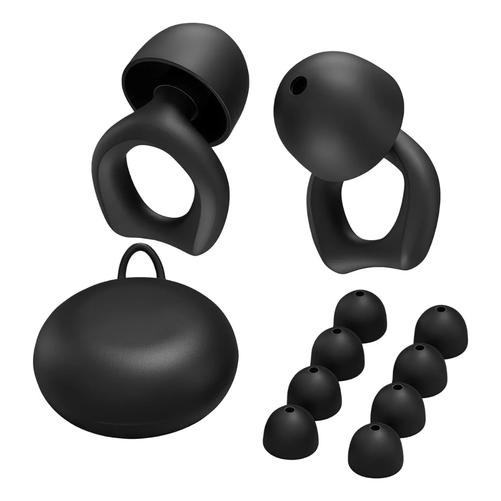 Protetor Auricular Anti Ruído Silicone Reutilizável Dormir Estudo Metrô Show Balada Foco com Estojo em Oferta na Shopee