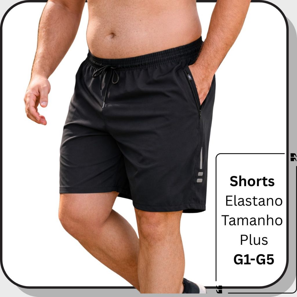 Shorts Bermuda Tactel Masculina  Com Elastano e lycra Tam Plus G1-G5 Extra Academia Casual e Treino em Oferta na Shopee