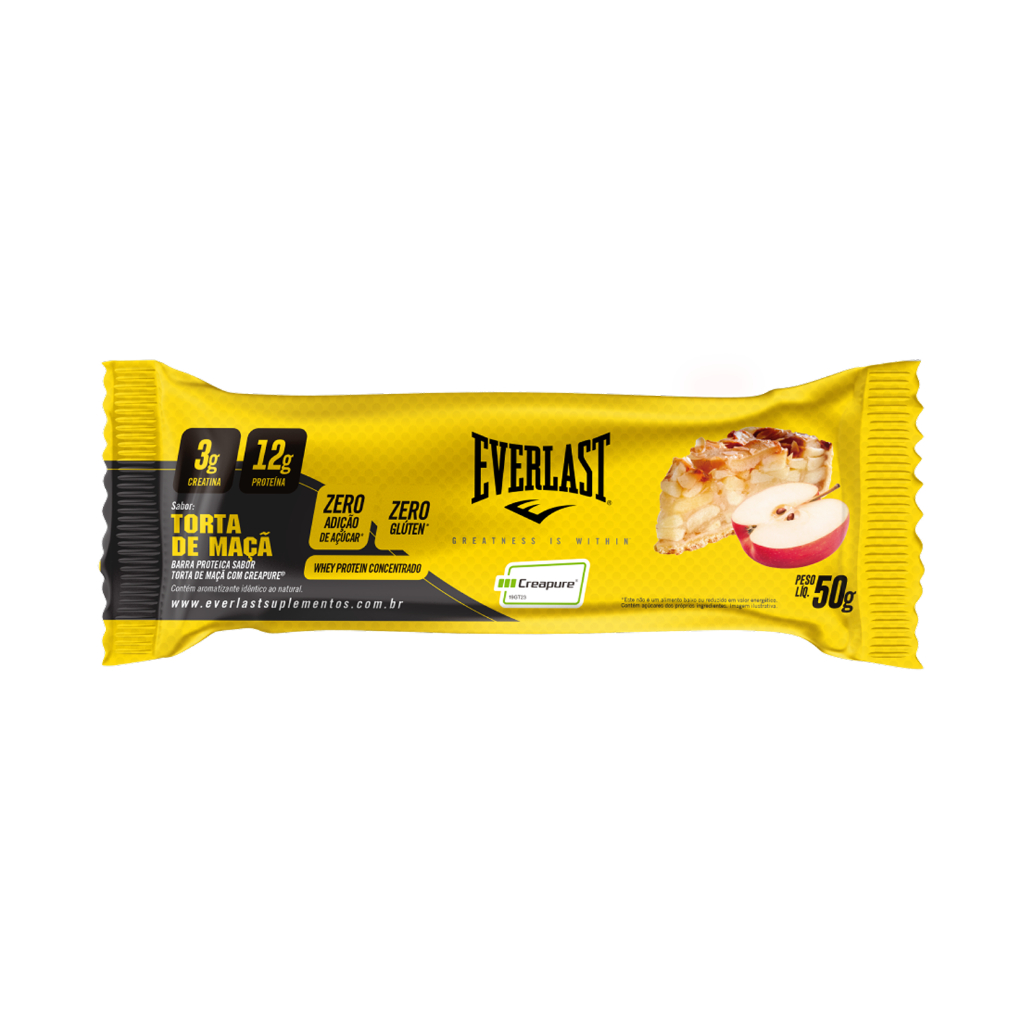 Barra de Proteína com Creatina Everlast - Sabor Torta de Maçã - 01 unidade - Everlast Suplementos