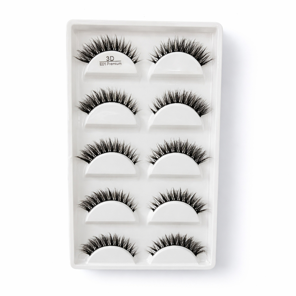 Cilios postiços 3D E01 PREMIUM - base transparente em Oferta na Shopee