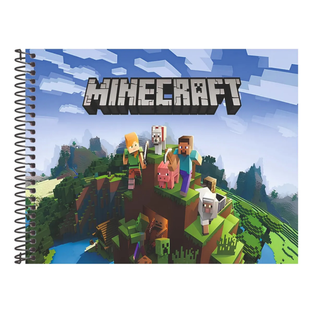 Caderno Desenho e cartografia Jogo Minecraft -96 Folhas