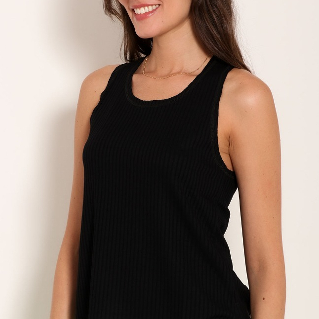Regata Feminina Nadador Canelada Viscose Premium Macia Conforto Premium