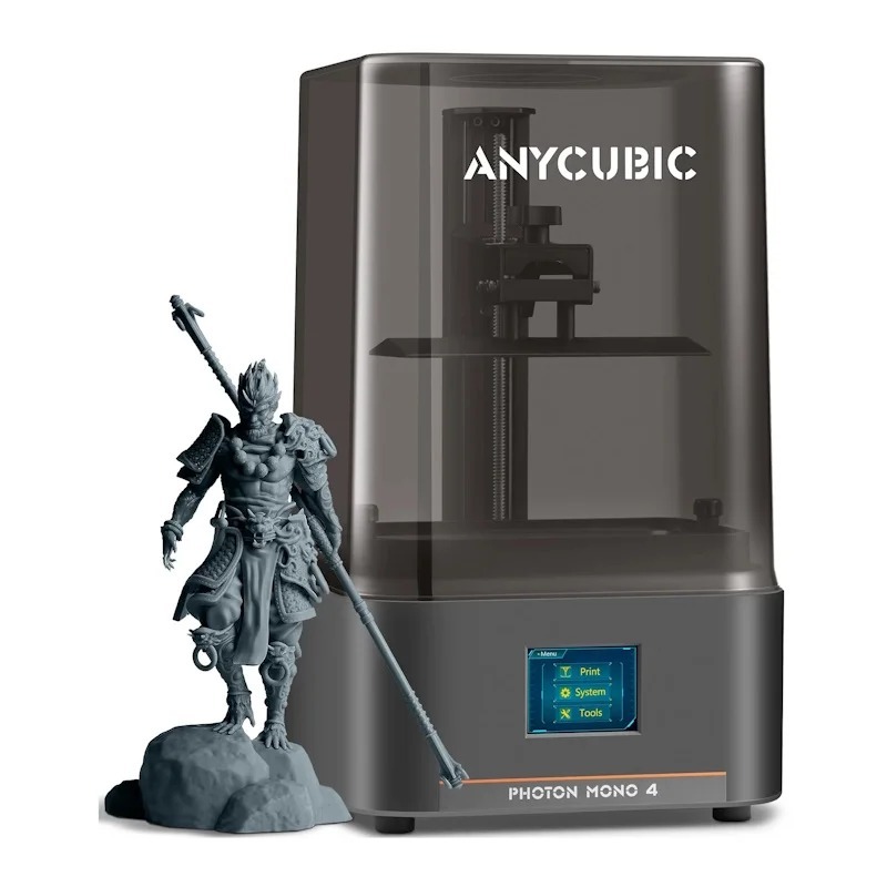 IMPRESSORA 3D DE RESINA ANYCUBIC PHOTON MONO 4 – Tela LCD de 7" com resolução absurda de 10K (9024x5120), sistema de iluminação LighTurbo e volume de impressão de 2,2L