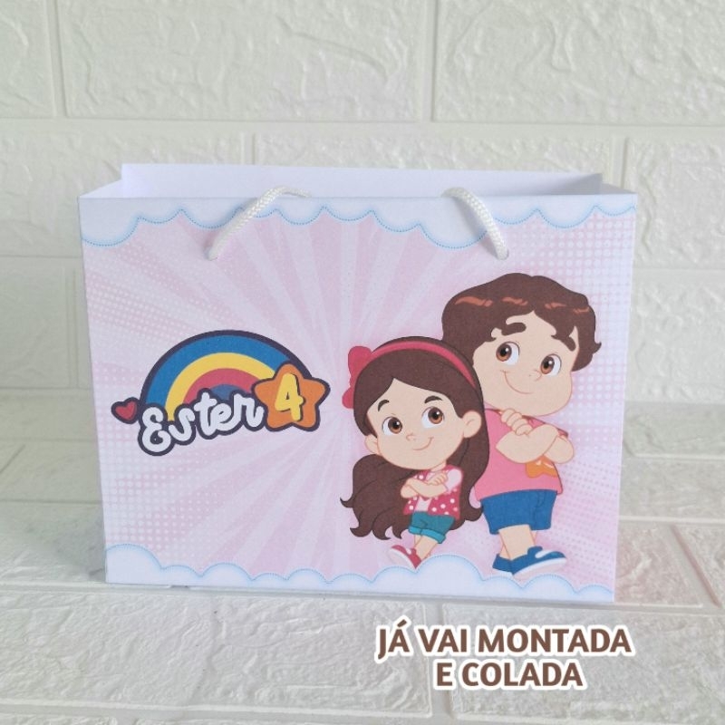 Sacolinha Personalizada Maria Clara e JP ( já vai montada) Lembrancinha |Aniversário |Festa Infantil