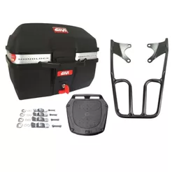 KIT BAÚ MOTO 27l GIVI TRAFFIC E-27M + BAGAGEIRO HONDA CG TITAN 2016 ATE 2023 PROJETIL