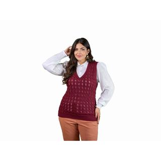 Colete Plus Size Feminino Alongado Canelado Elegante Casual Tricot Blusa Colete tamanho GG