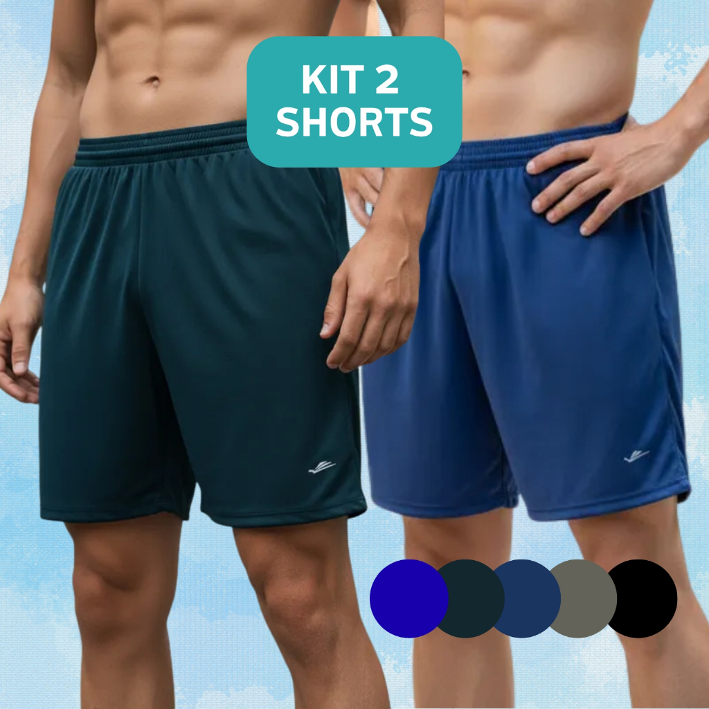 Calção Short Bermuda Futebol Masculina Academia Kit 2 Adulto Futebol Praia Esportes Elite Esportivo Treino Fitness em Oferta na Shopee