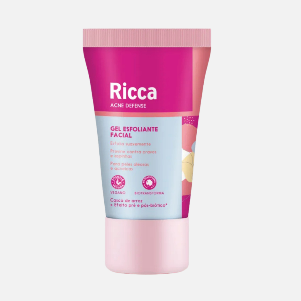 Ricca Gel Esfoliante Facial – Remove Cravos, Controla Oleosidade e Acne