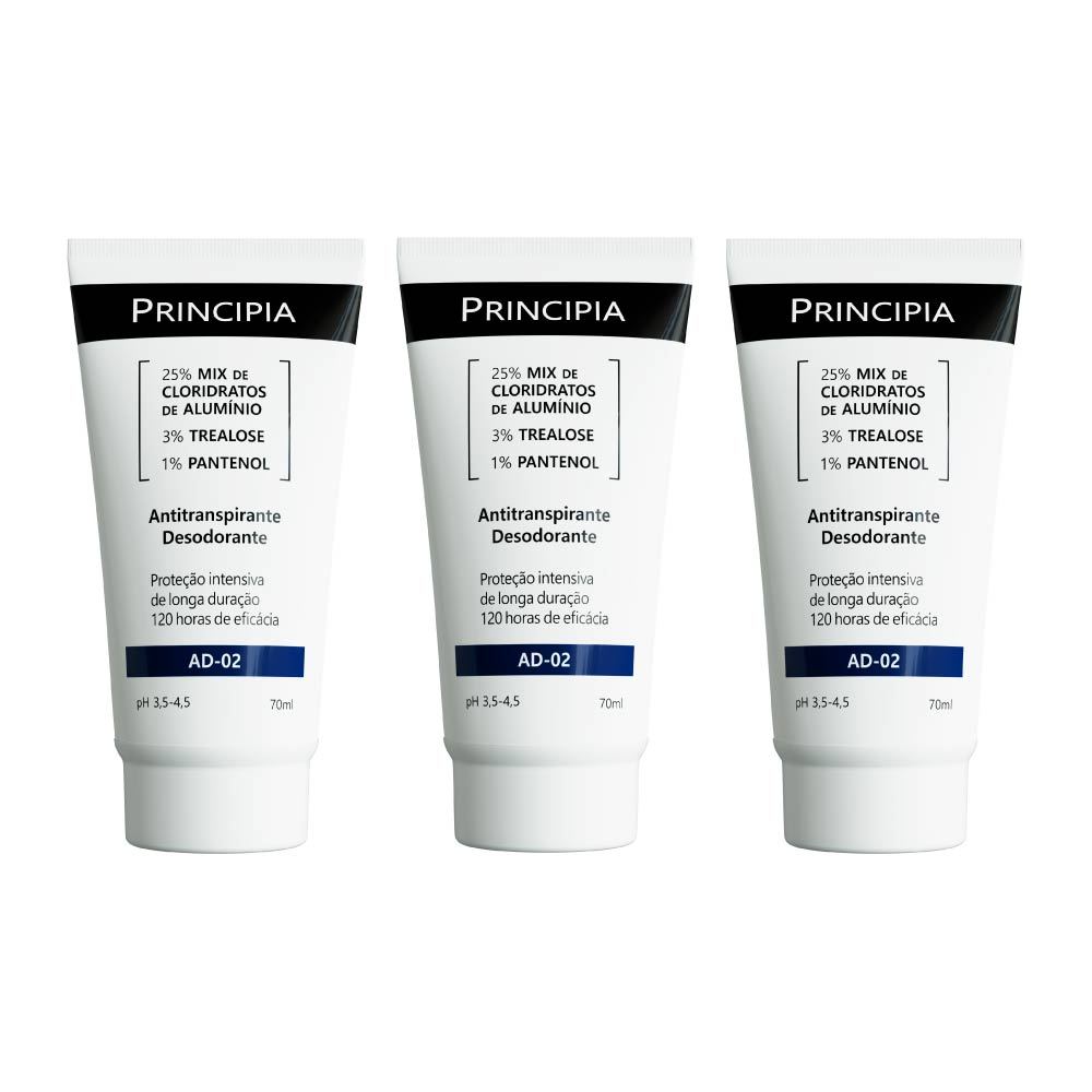Principia Kit 3 unidades Antitranspirantes Desodorante AD-02