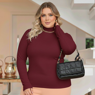 Blusa Segunda Pele Plus Size Gola Alta em Oferta na Shopee