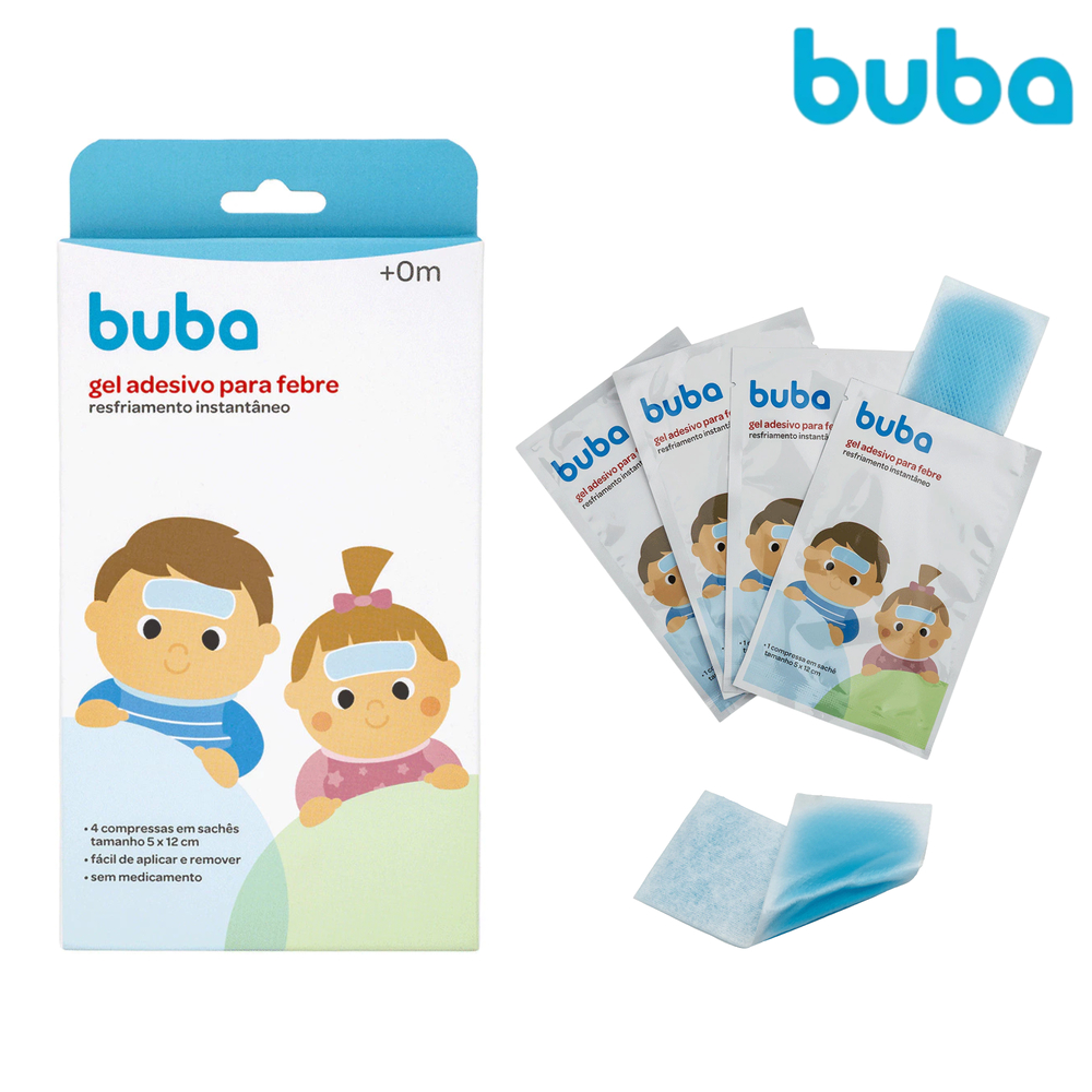 Kit 4 Compressa Em Gel Buba Para Aliviar Febre Compressa Refrescante - Buba em Oferta na Shopee