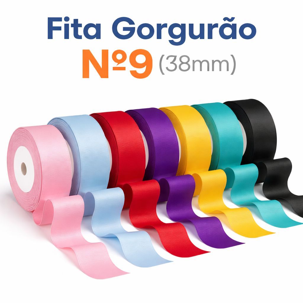 Fita Gorgurão Nº 9 38mm 10m 20m 30m Para Laços Artesanato em Oferta na Shopee