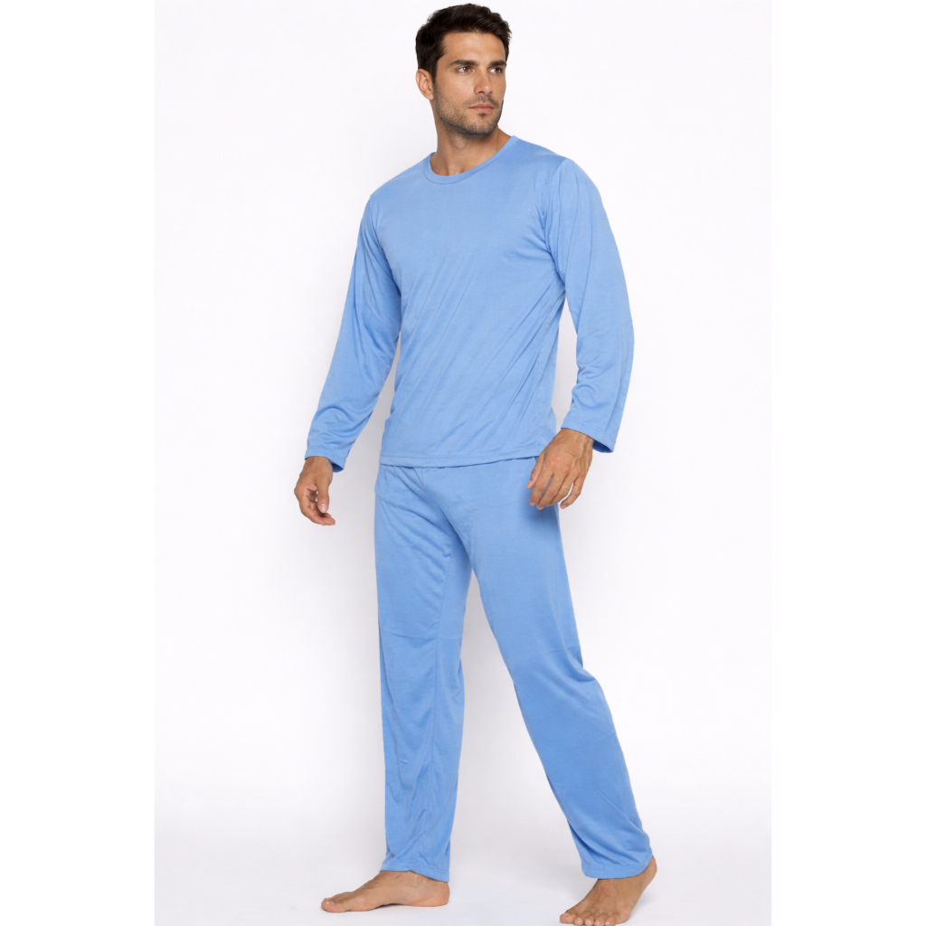 Pijama de Inverno ou Verão Masculino Manga Longa ou Curta Calça ou Short Adulto de Frio ou Calor