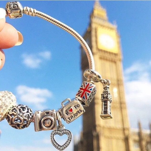 Berloque Para Pulseira Mickey Minnie Viagem Torre Eiffel Filha Vários Modelos Banhados a Prata 925