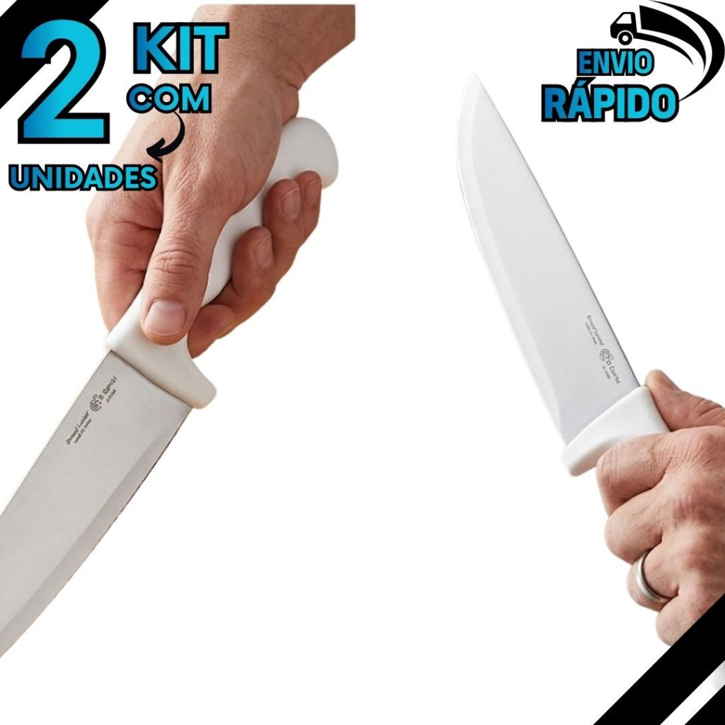 Kit 2 Facas Inox 10 Polegadas  Para Carne e Açougue em Oferta na Shopee