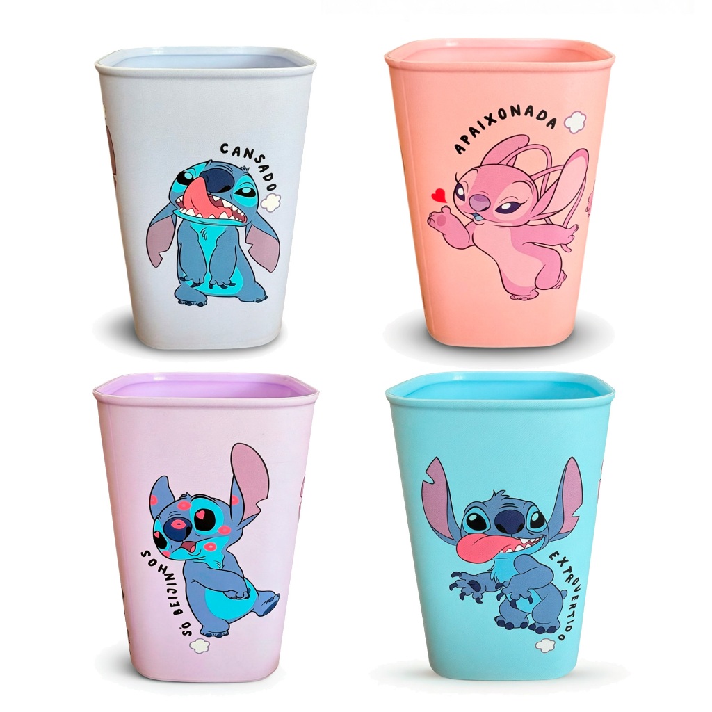 Conjunto Stitch Organizador De Mesa 5 Peças Porta Caneta Lápis Com Bandeja Plasutil · foto 2