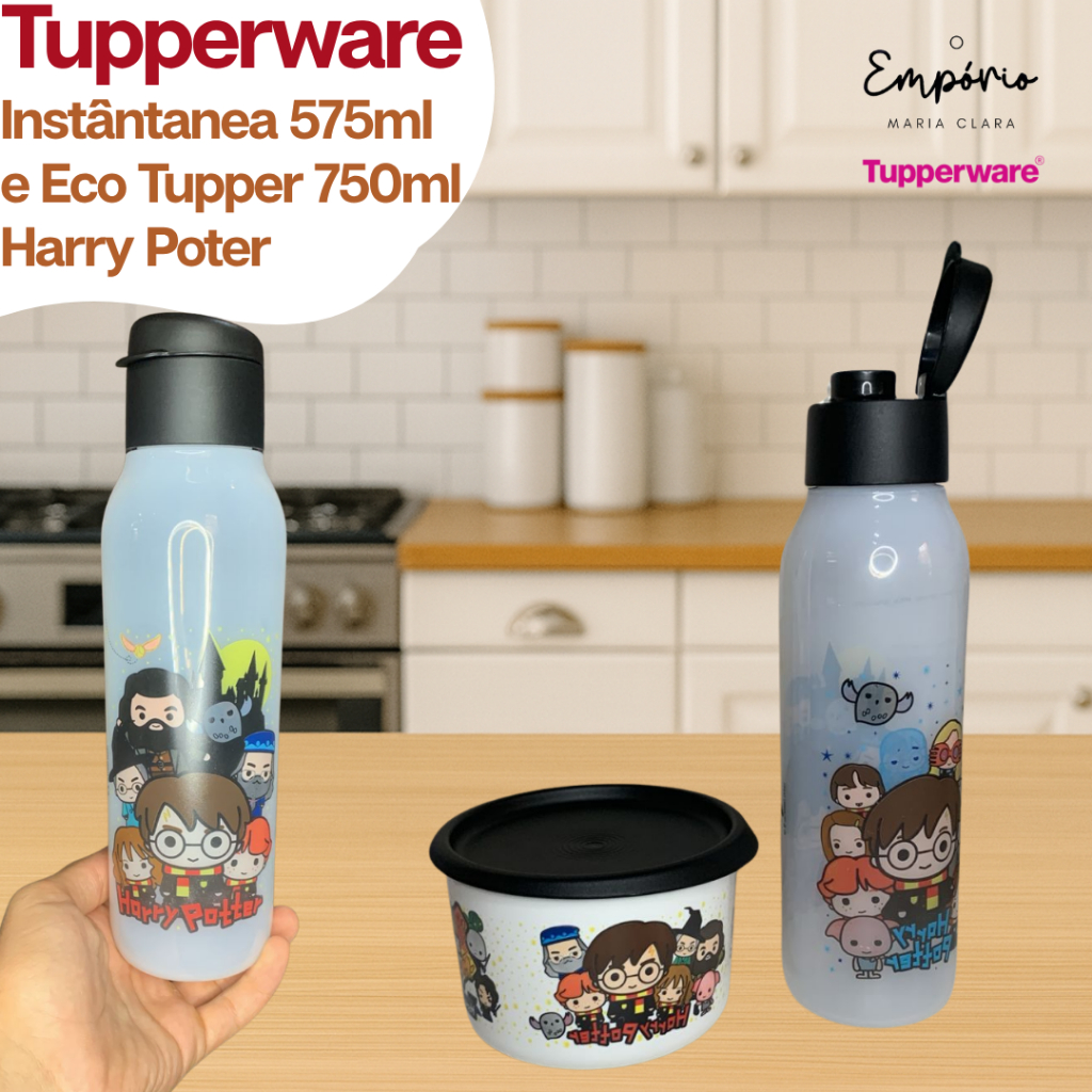 Tupperware Instântanea 575ml e Eco Tupper 750ml Harry Potter
