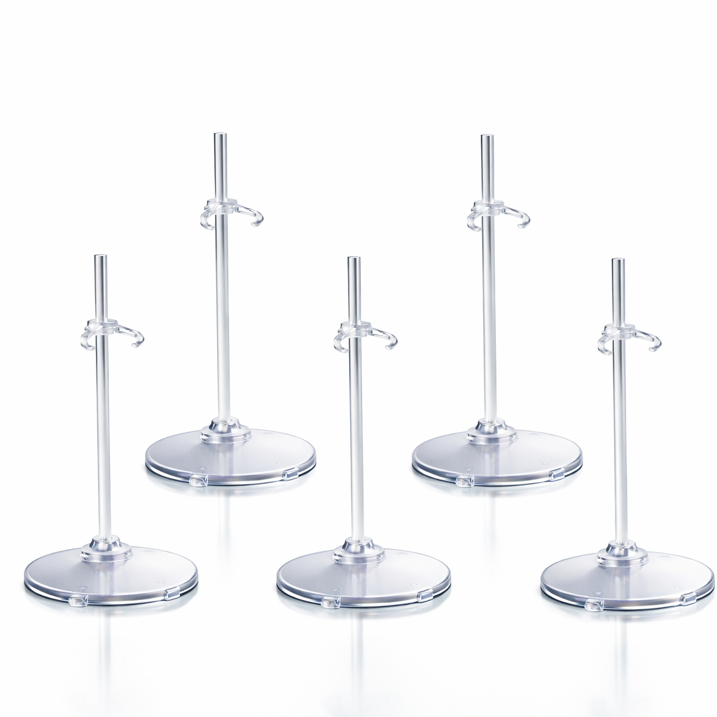 Kit  04 Suportes Transparente Para Bonecas - Pedestal