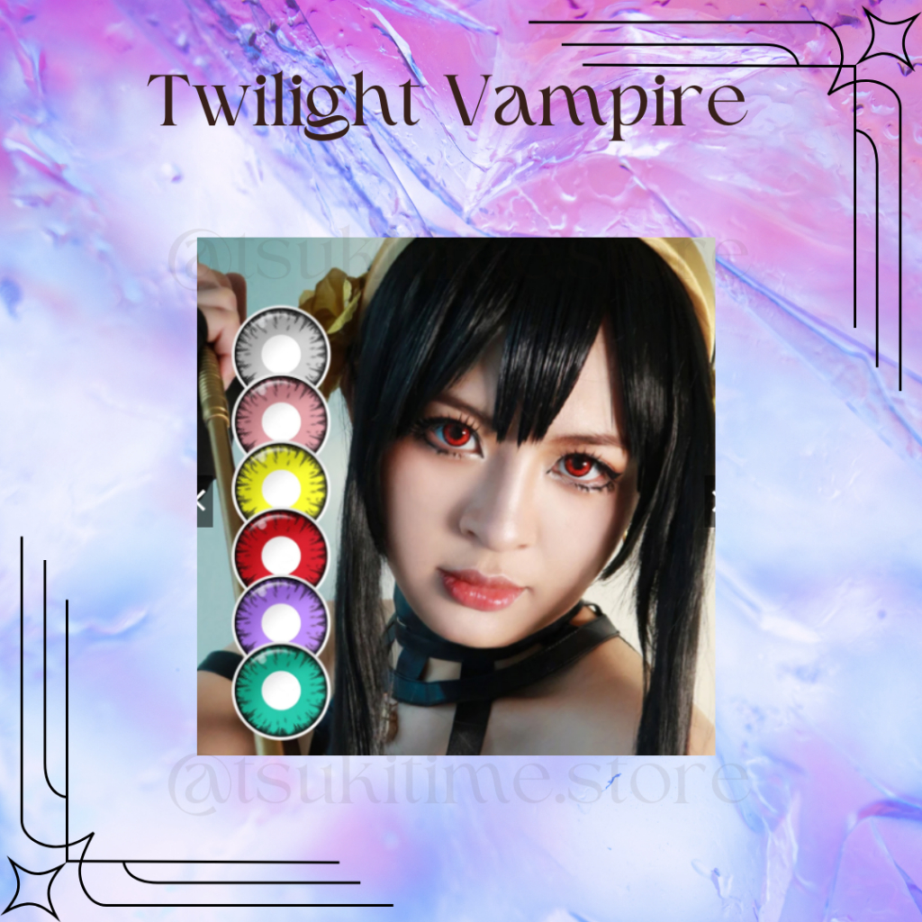 Lentes de Contato - Twilight Vampire - Cosplay - Halloween - Fantasia - Cinza - Roxo - Rosa - Vermelho - Verde