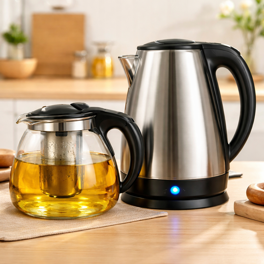 Chaleira Elétrica Inox 2 Litros 1500W 110V com Bule de Vidro 950ml e Infusor