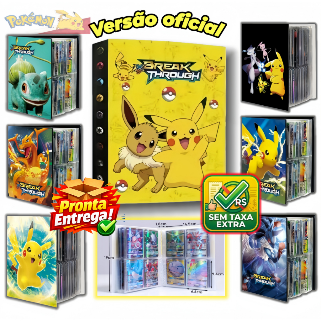 Pokémon Pikachu Charizard Álbum Porta Cartas 240 400 540 TCG Pronta Entrega BR