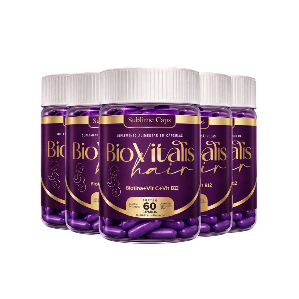 Sublime Hair | Vitamina para Cabelos, Pele e Unhas Bio Vitalis A Original 3x60 Capula