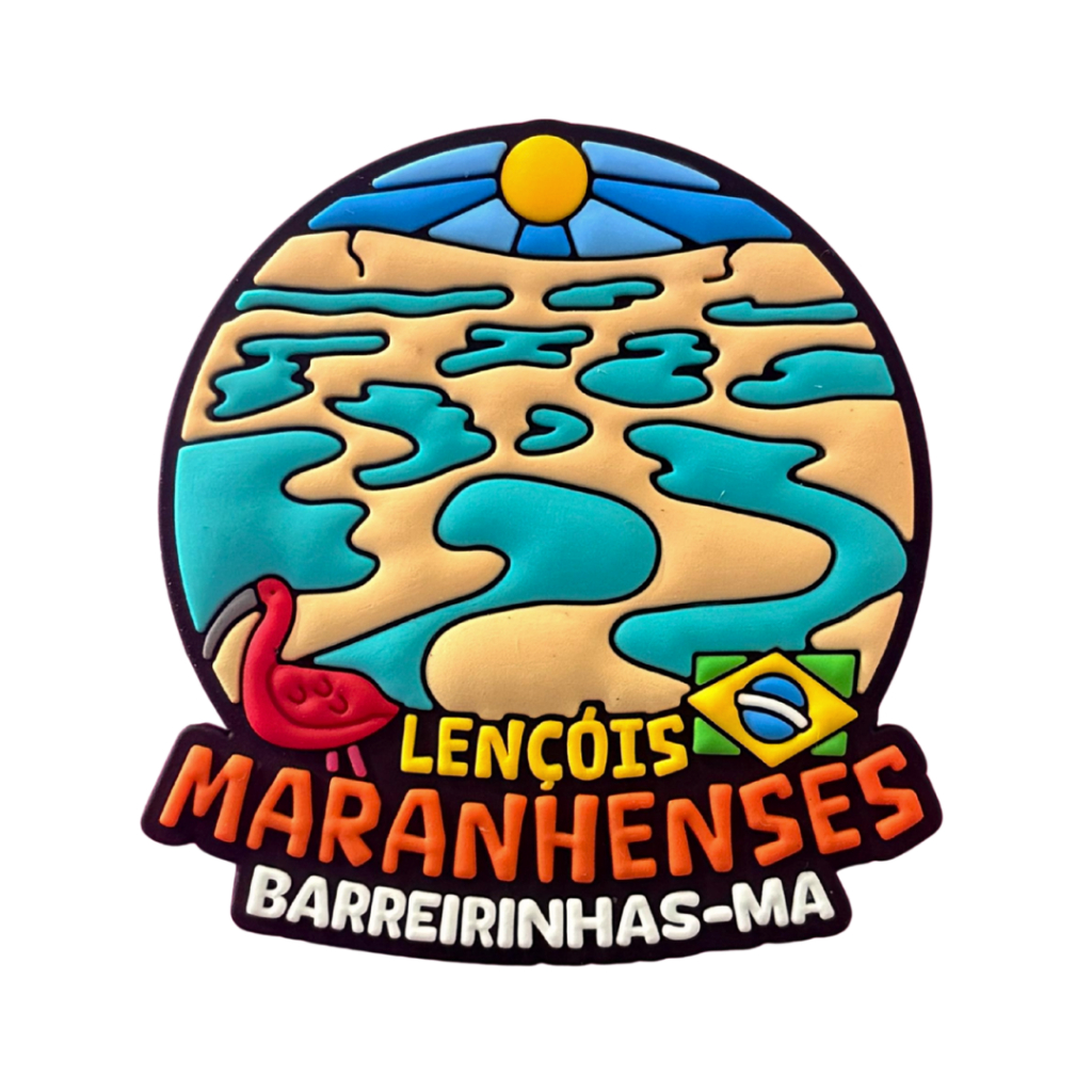 Ímã de Geladeira Emborrachado Lençóis Maranhenses Redondo - Lembrança Maranhão Barreirinhas