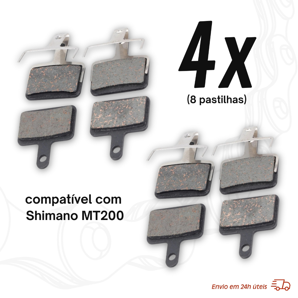 4 Pares Pastilha Freio Disco Shimano Mt200 M395 M446 Gts Tektro Gta Winzip