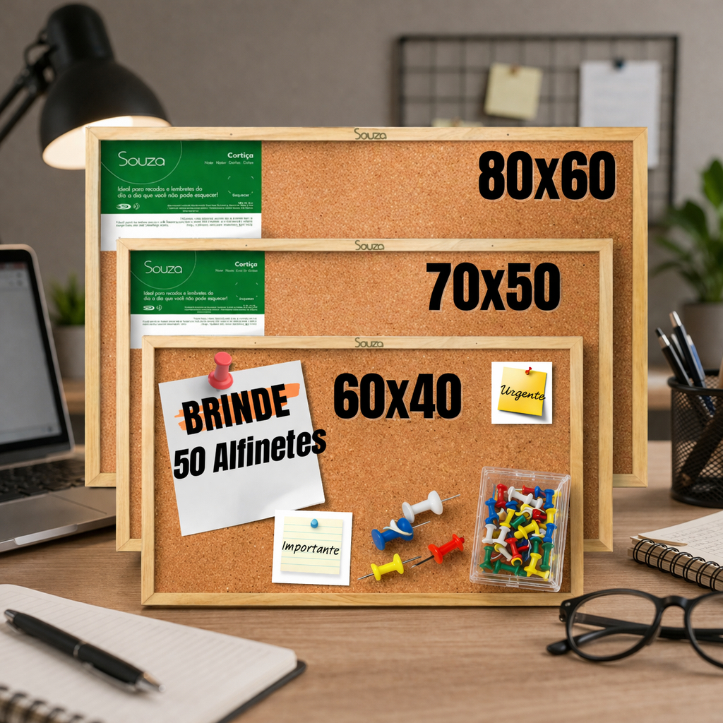 Quadro Lousa Cortiça com Tachinhas Avisos Recados Quadro de Avisos Anotações Estudo Diversas Medidas + Alfinete em Oferta na Shopee