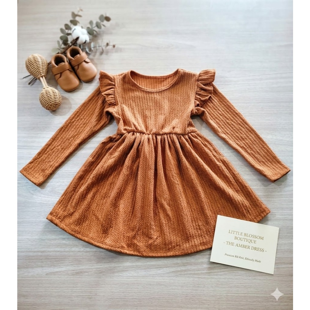 Vestido Inverno Infantil e Juvenil para Meninas e Adolescentes Tricot com Detalhes no Tecido Manga com Frufru (VINF433)