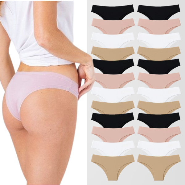 Kit Calcinhas Tanga Sem Costura Corte a Laser com Acabamento Top