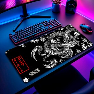 Mouse Pad Gamer Traxen  32x27cm / 60x30cm / 70x35cm  Estampas Dragao Chines + Porta Copo