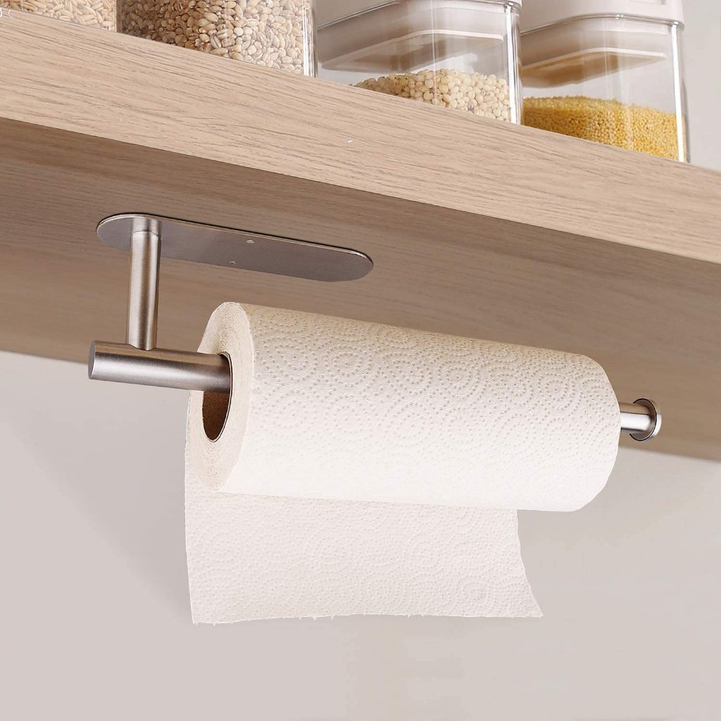 Porta Papel Toalha Suporte Parede Armário cozinho Banheiro sem perfuração
