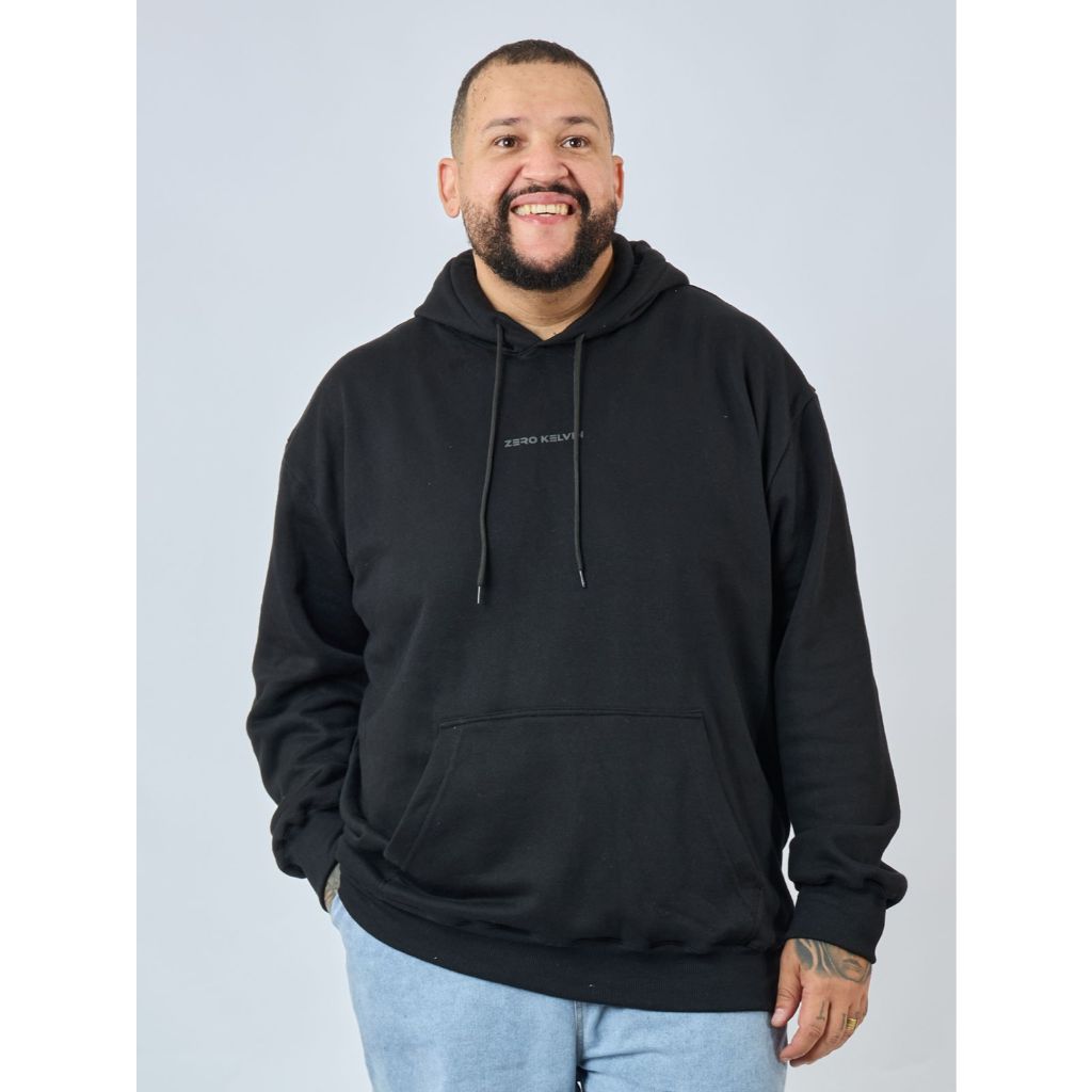 Casaco de Moletom Canguru Masculino Plus Size Com Felpa Tamanho Grande Conforto Superior e Durabilidade Aprimorada