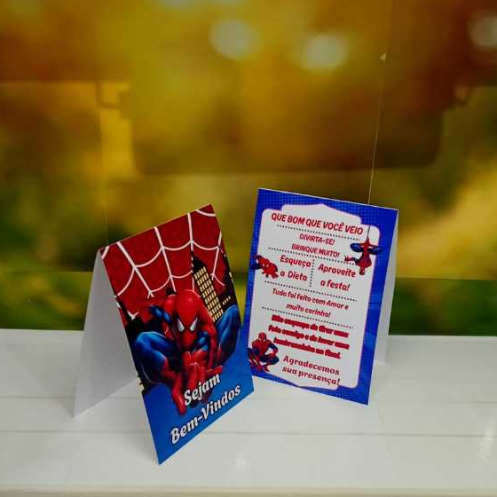10 a 30 Plaquinhas de mesa HOMEM ARANHA Azul- Centro de mesa Lembrancinhas de festa infantil