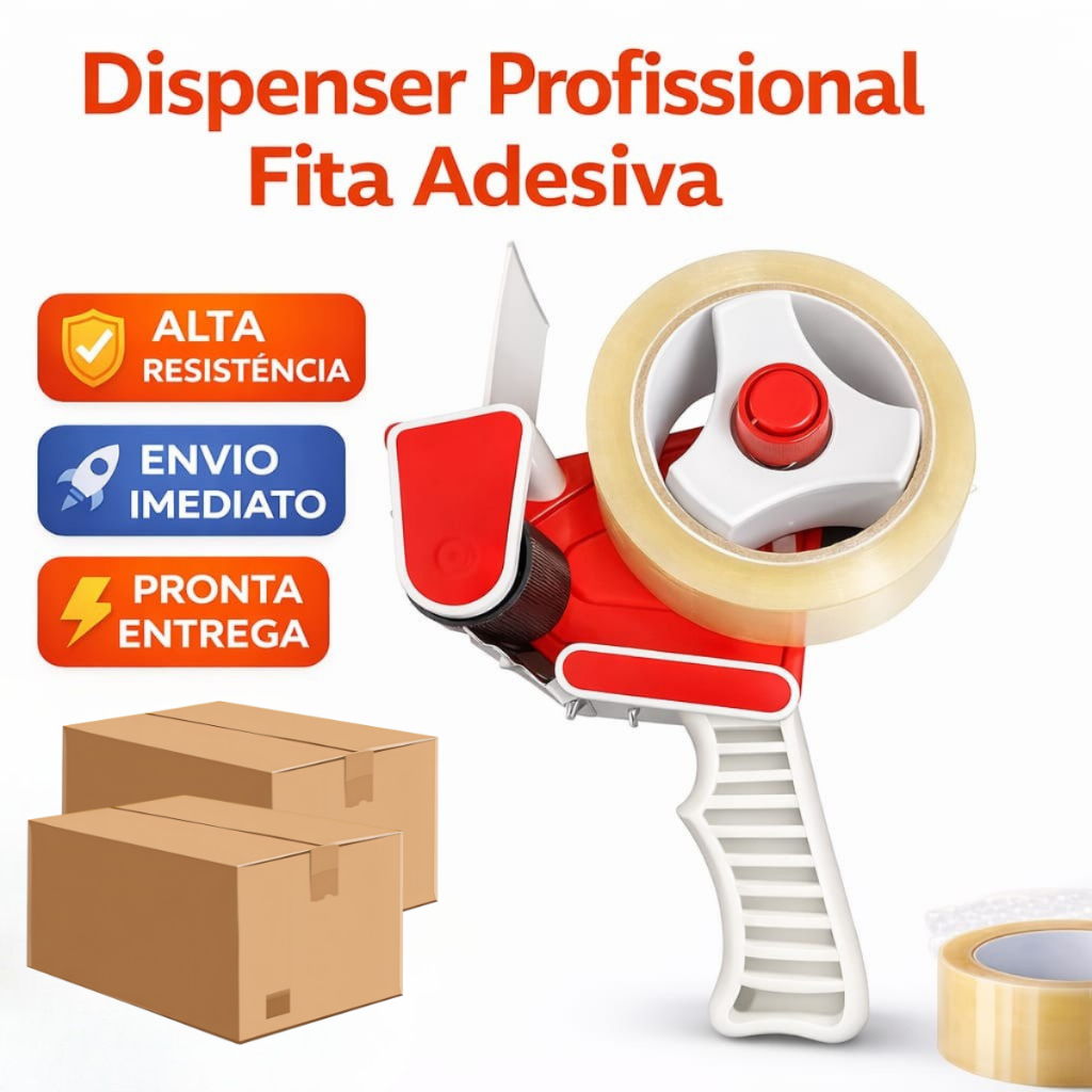 Aplicador Fita Adesiva Embalagens Pacote Profissional Dispensador Manual Durex Para Caixas Embalagem em Oferta na Shopee