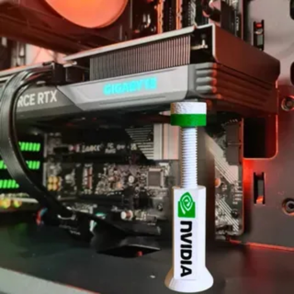 Suporte para Placa de Vídeo NVIDIA Branco Antisag Ajustável GPU RTX PC Gamer Anti Sag Universal Compatível Gabinete