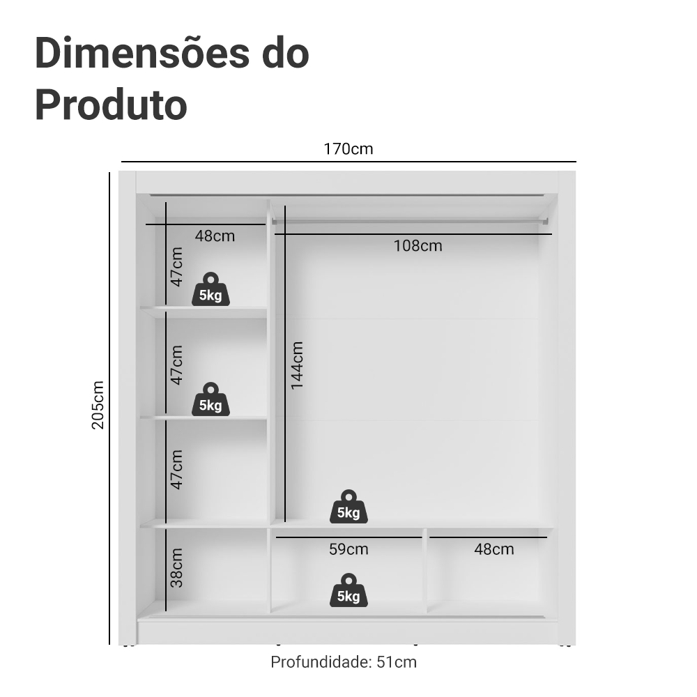 Guarda Roupa Casal 3 Portas de Correr com Espelho Branco/Rustic Madesa Mônaco · foto 2