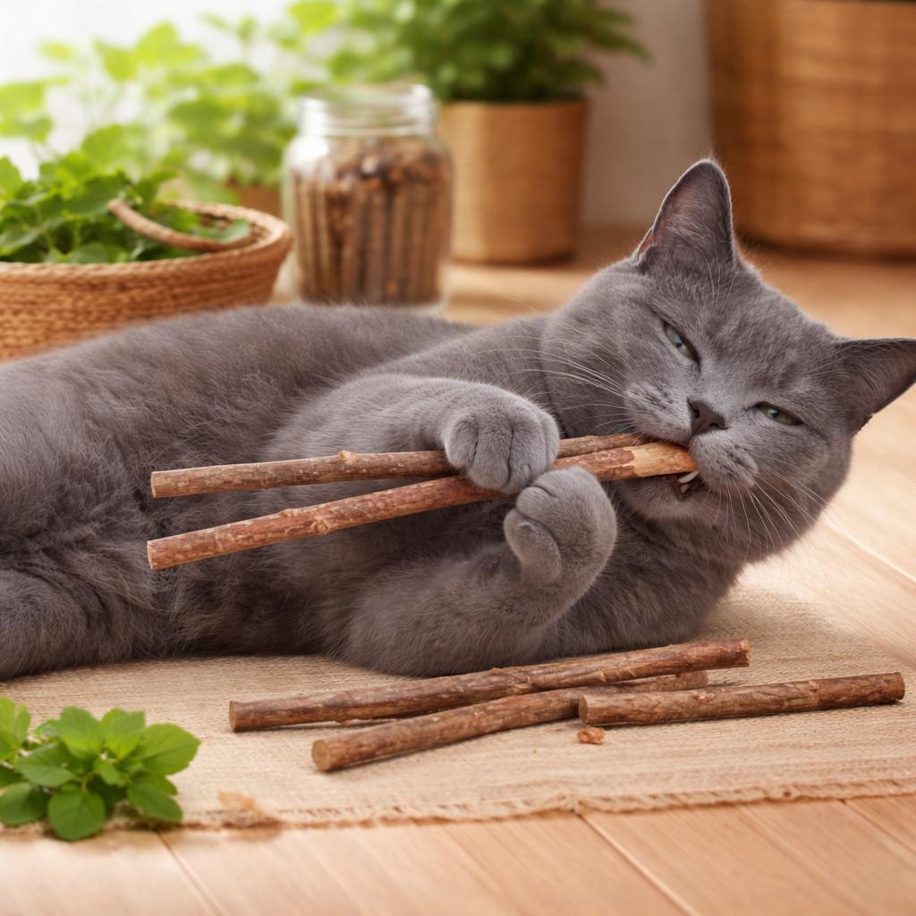 5 Unidades Matatabi Varas De Catnip Gatos Limpa Dentes Anti Stres
