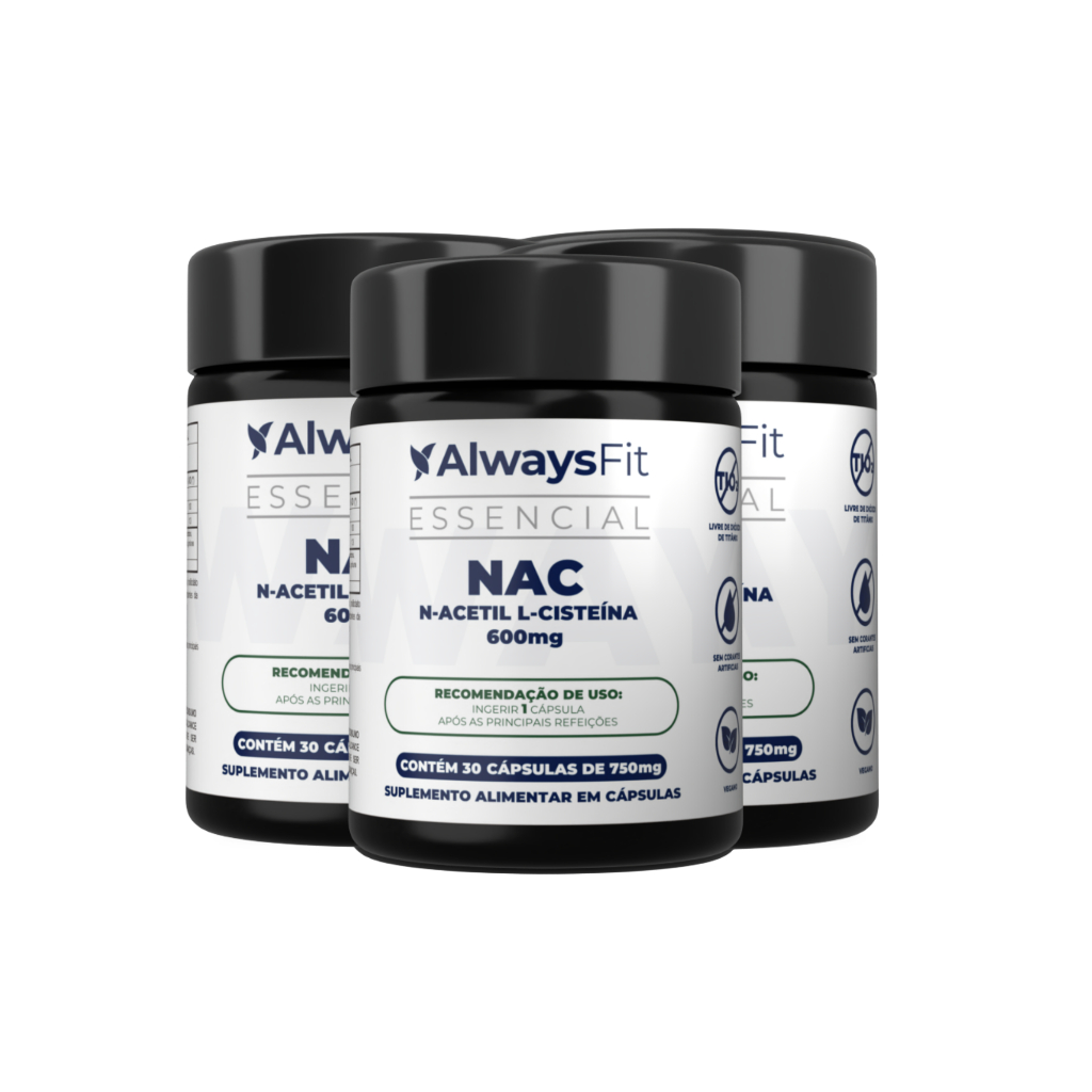 N-Acetil L-Cisteína NAC - 600mg - Precursor da Glutationa - 30 Cápsulas - 3 Unidades em Oferta na Shopee